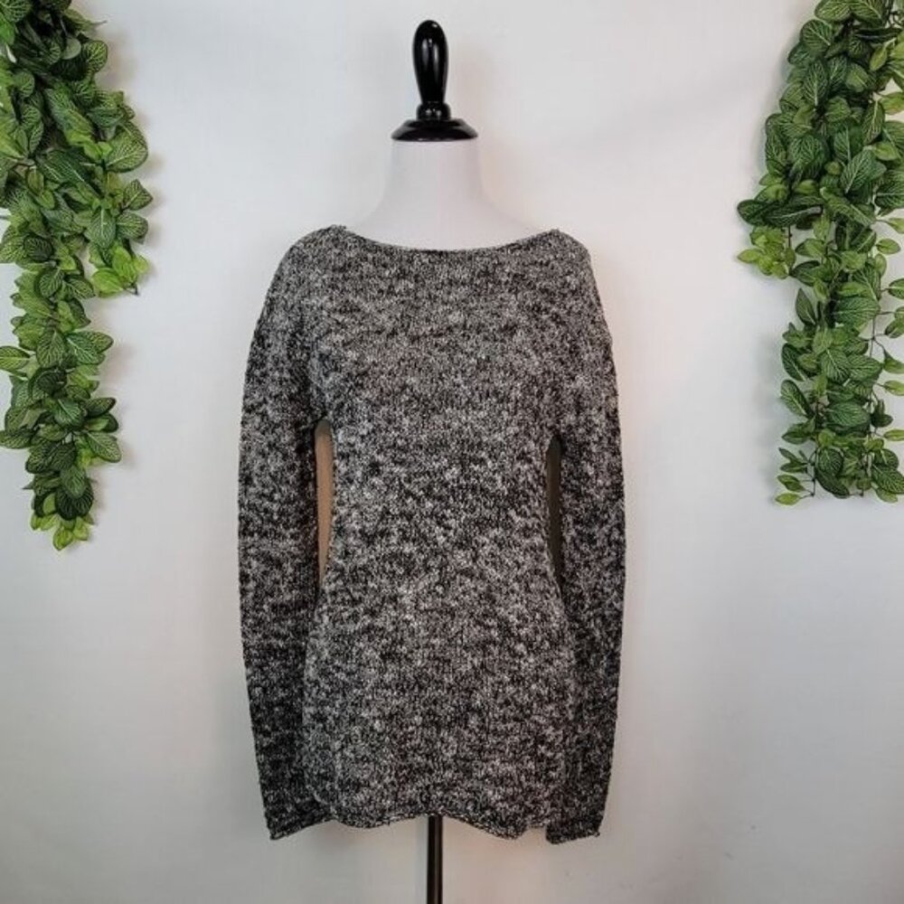 J. Crew Marled Grey Cotton Knit Crewneck Long Sleeve Pullover Sweater Small